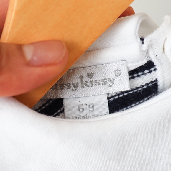 Kissy Kissy Striped Embroidered Nautical Cotton Knit Dress 6/9M - Picture 8 of 9